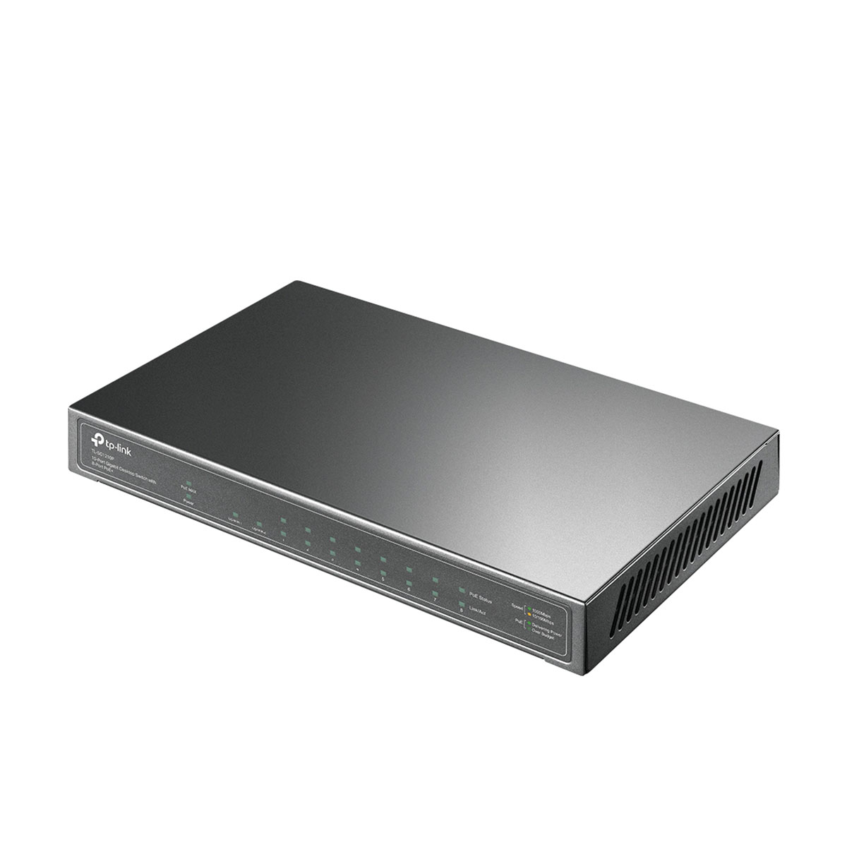 سوئیچ شبکه 10 پورت با 8 پورت +PoE تی پی لینک مدل TL-SG1210P-3